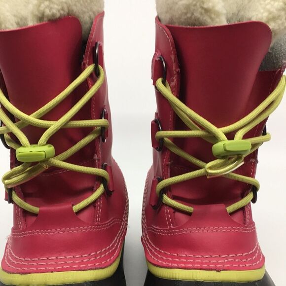 Sorel Yoot Pac Winter Snow Boot Size 5 Pink leather Waterproof faux Sherpa - Picture 10 of 16